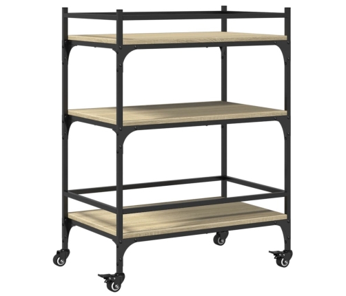 vidaXL virtuves ratiņi, ozolkoka, 65x40x86,5 cm, inženierijas koks