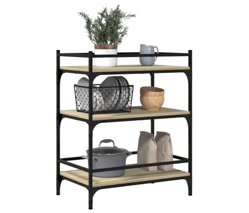 vidaXL virtuves ratiņi, ozolkoka, 65x40x86,5 cm, inženierijas koks