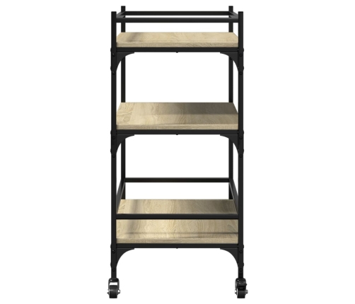 vidaXL virtuves ratiņi, ozolkoka, 65x40x86,5 cm, inženierijas koks