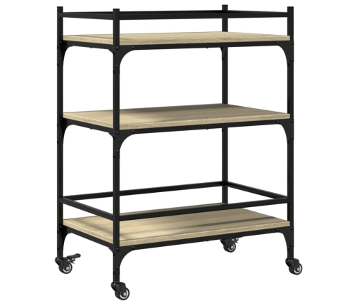 vidaXL virtuves ratiņi, ozolkoka, 65x40x86,5 cm, inženierijas koks