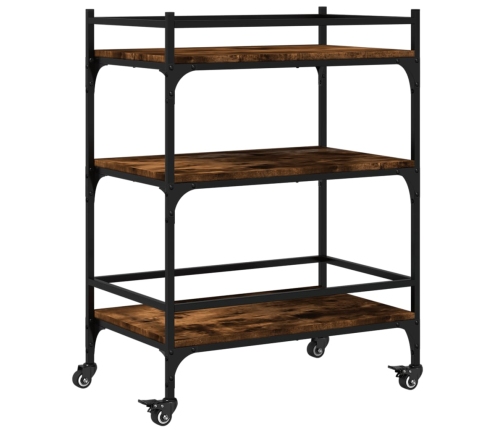 vidaXL virtuves ratiņi, ozolkoka, 65x40x86,5 cm, inženierijas koks