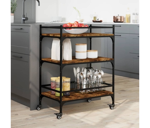 vidaXL virtuves ratiņi, ozolkoka, 65x40x86,5 cm, inženierijas koks