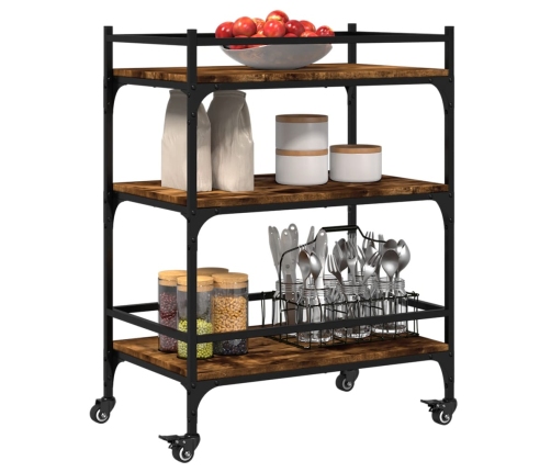 vidaXL virtuves ratiņi, ozolkoka, 65x40x86,5 cm, inženierijas koks