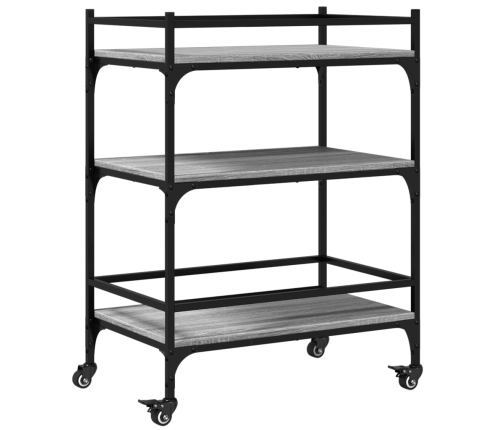 Virtuves Ratiņi, Pelēka Koka, 65X40X86,5 Cm, Inženierijas Koks Vidaxl