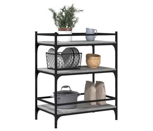 Virtuves Ratiņi, Pelēka Koka, 65X40X86,5 Cm, Inženierijas Koks Vidaxl