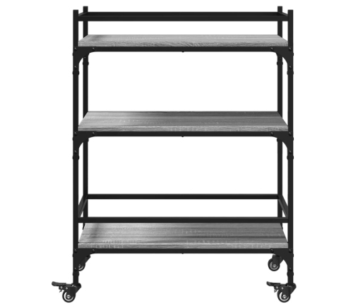 Virtuves Ratiņi, Pelēka Koka, 65X40X86,5 Cm, Inženierijas Koks Vidaxl