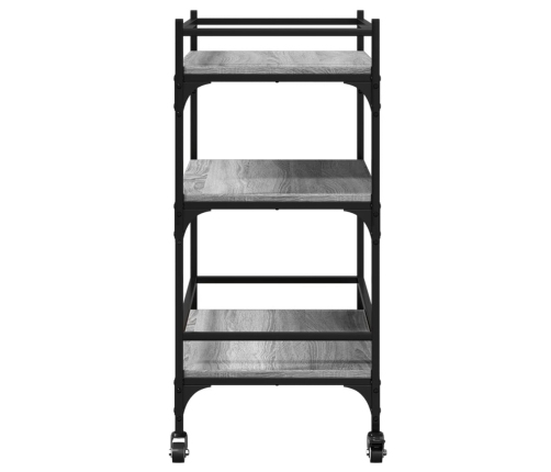 Virtuves Ratiņi, Pelēka Koka, 65X40X86,5 Cm, Inženierijas Koks Vidaxl