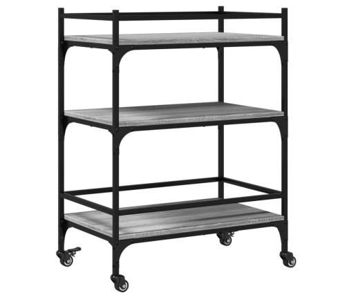 Virtuves Ratiņi, Pelēka Koka, 65X40X86,5 Cm, Inženierijas Koks Vidaxl