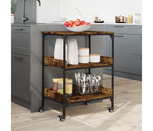 vidaXL virtuves ratiņi, ozolkoka, 60x41x80,5 cm, inženierijas koks