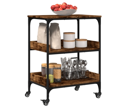 vidaXL virtuves ratiņi, ozolkoka, 60x41x80,5 cm, inženierijas koks