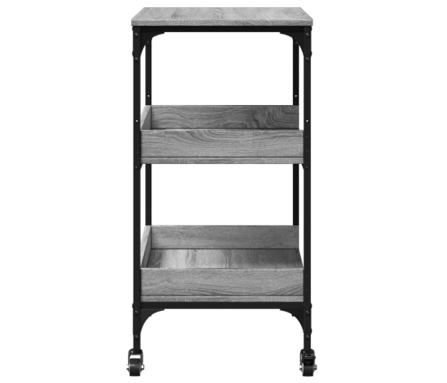 vidaXL virtuves ratiņi, pelēka koka, 60x41x80,5 cm, inženierijas koks