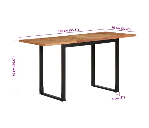Virtuves Galds, 140X70X75 Cm, Akācijas Masīvkoks Vidaxl