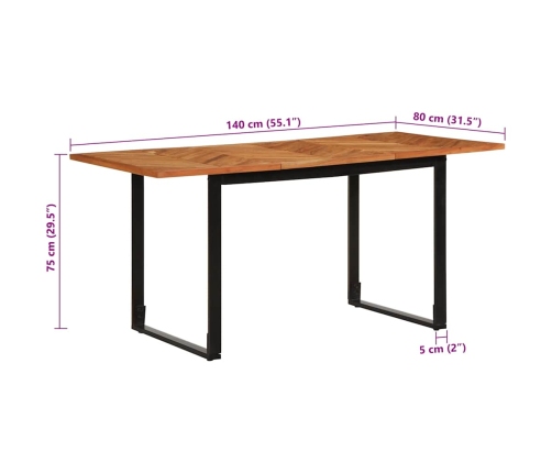 Virtuves Galds, 160X80X75 Cm, Akācijas Masīvkoks Vidaxl