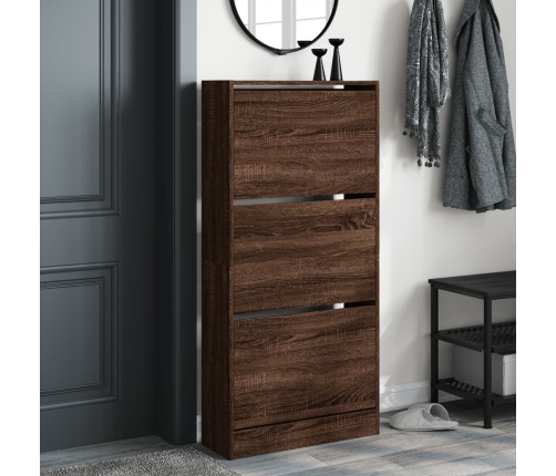 vidaXL apavu skapītis, brūna ozola, 60x21x125,5 cm, inženierijas koks