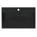 vidaXL izlietne, 60x38x11 cm, minerālu un marmora materiāls, melna