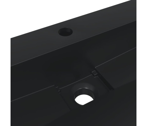 vidaXL izlietne, 60x38x11 cm, minerālu un marmora materiāls, melna