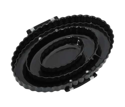 vidaXL zirgu ķemmes, 3 gab., melns tērauds