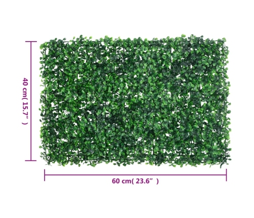   Mākslīgo Krūmu Lapu Žogs, 24 Gab., Zaļš, 40X60 Cm Vidaxl