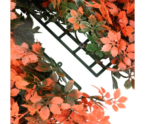  vidaXL mākslīgo kļavas lapu žogs, 6 gab., gaiši sarkans, 40x60 cm