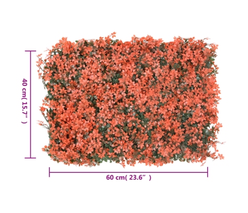  vidaXL mākslīgo kļavas lapu žogs, 6 gab., gaiši sarkans, 40x60 cm