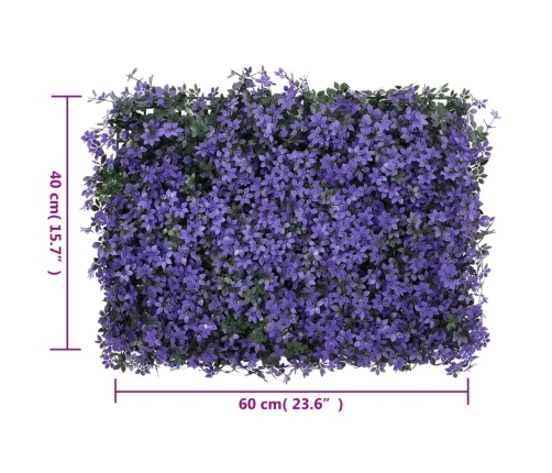   Mākslīgo Lapu Žogs , 24 Gab., Violets, 40X60 Cm Vidaxl