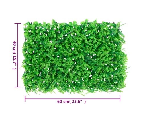  vidaXL mākslīgo papardes lapu žogs , 24 gab., zaļš, 50x50 cm