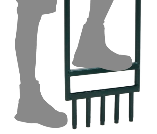 Zāliena Aerators Ar 5 Zariem, Zaļš, Pulverkrāsots Tērauds Vidaxl