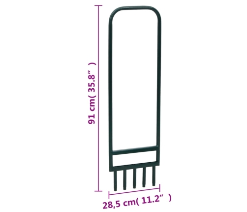 Zāliena Aerators Ar 5 Zariem, Zaļš, Pulverkrāsots Tērauds Vidaxl