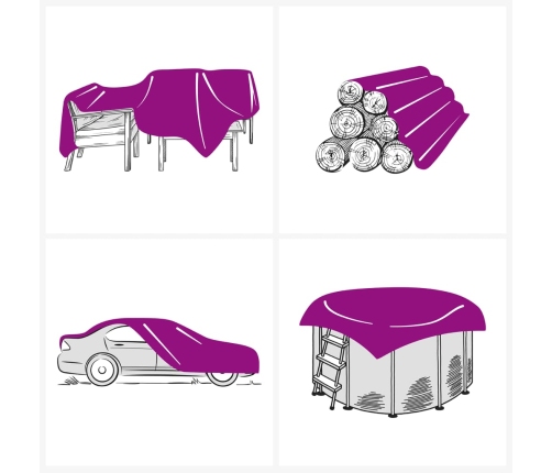 vidaXL brezenta pārklājs, zaļš, 5x6 m, 650 g/m²