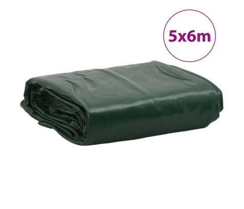 vidaXL brezenta pārklājs, zaļš, 5x6 m, 650 g/m²
