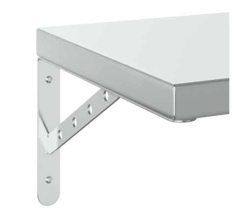 Sienas Plaukti, 2 Gab., 50X30 Cm, Sudraba Krāsā, Tērauds Vidaxl