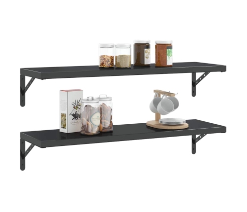 Plauktu Kronšteini, 4 Gab., 30X2,5X15,5 Cm Melni, Tērauds Vidaxl