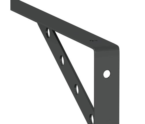 Plauktu Kronšteini, 4 Gab., 30X2,5X15,5 Cm Melni, Tērauds Vidaxl