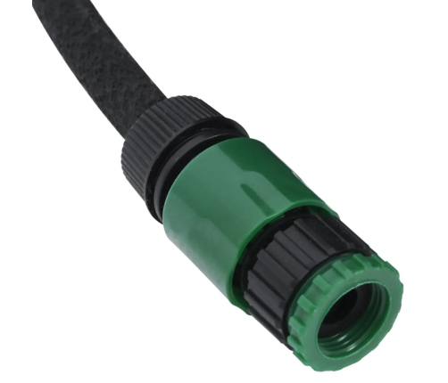 vidaXL dārza pilienu laistīšanas šļūtene, melna, 0,6