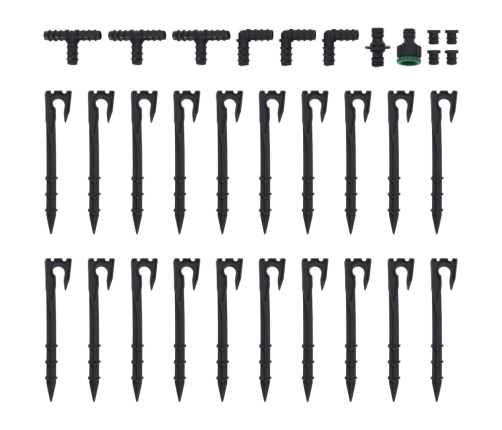 vidaXL dārza pilienu laistīšanas šļūtene, melna, 0,6