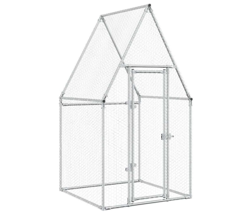 vidaXL vistu būris, sudrabains, 100x100x190 cm, cinkots tērauds