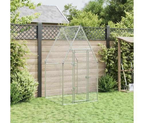 vidaXL vistu būris, sudrabains, 100x100x190 cm, cinkots tērauds