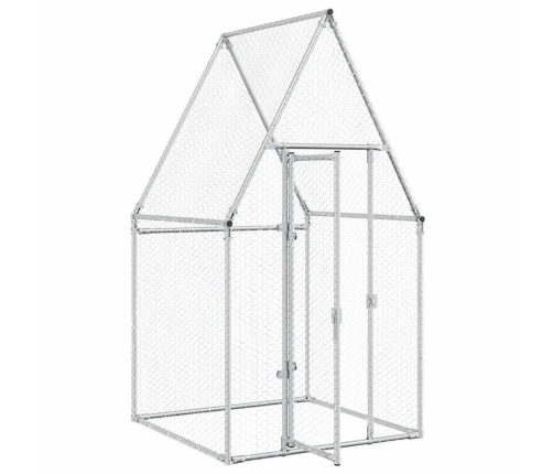 vidaXL vistu būris, sudrabains, 100x100x190 cm, cinkots tērauds