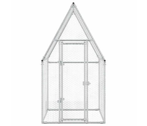 vidaXL vistu būris, sudrabains, 100x100x190 cm, cinkots tērauds