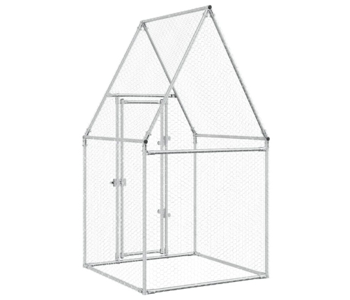 vidaXL vistu būris, sudrabains, 100x100x190 cm, cinkots tērauds