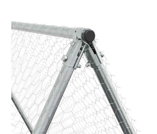 vidaXL vistu būris, sudrabains, 100x100x190 cm, cinkots tērauds