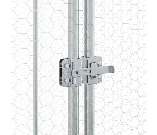 vidaXL vistu būris, sudrabains, 100x100x190 cm, cinkots tērauds