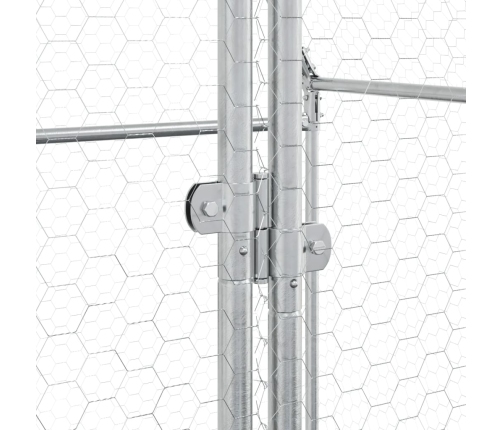 vidaXL vistu būris, sudrabains, 100x100x190 cm, cinkots tērauds