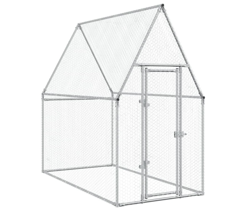 vidaXL vistu būris, sudrabains, 200x100x190 cm, cinkots tērauds