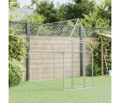 vidaXL vistu būris, sudrabains, 200x100x190 cm, cinkots tērauds