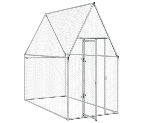 vidaXL vistu būris, sudrabains, 200x100x190 cm, cinkots tērauds