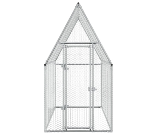vidaXL vistu būris, sudrabains, 200x100x190 cm, cinkots tērauds