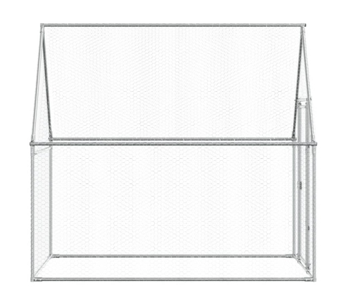 vidaXL vistu būris, sudrabains, 200x100x190 cm, cinkots tērauds