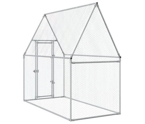 vidaXL vistu būris, sudrabains, 200x100x190 cm, cinkots tērauds