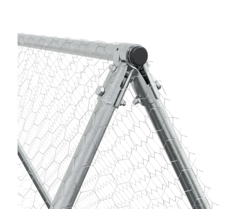 vidaXL vistu būris, sudrabains, 200x100x190 cm, cinkots tērauds